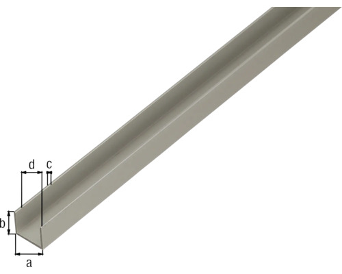 U profil z kovu s rozměry