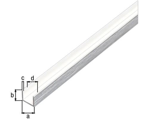 Hliníkový U-profil s rozměry