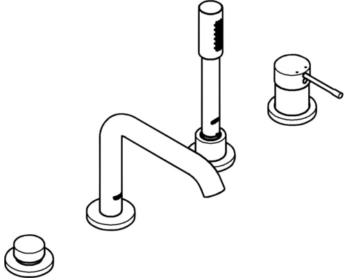 Baterie pro vanu s ruční sprchou a ovládacími prvky