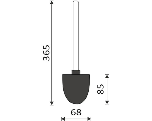 Technický nákres ruční lopatky s rozměry