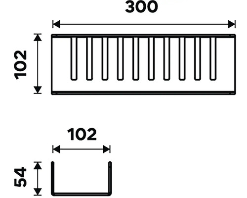 Technický nákres s rozměry