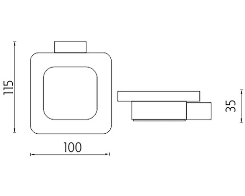 Technický výkres držáku papírových rolí s rozměry