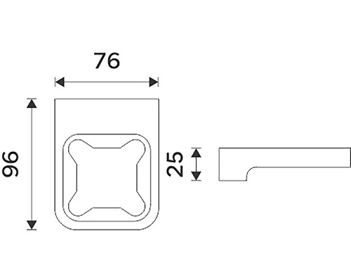 Technický nákres věšáku na oblečení s rozměry