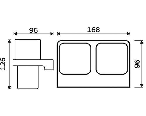 Technický nákres splachovací nádrže s rozměry