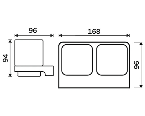 Technický výkres dřezu s rozměry