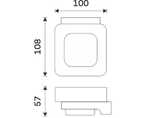 Technický výkres kluzáku nábytku s rozměry