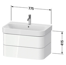 Koupelnová skříňka pod umyvadlo DURAVIT Happy D.2 Plus bílá 775 x 415 x 490 mm 1260596; HP4387022220000