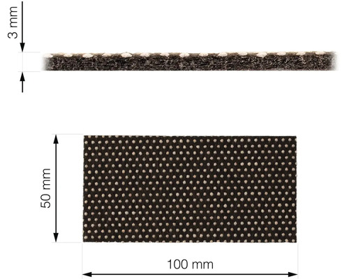 Obrázek těsnicí pásky o rozměrech 3 mm x 50 mm x 100 mm