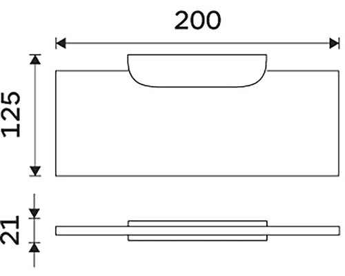 Technický výkres poštovní schránky s rozměry.