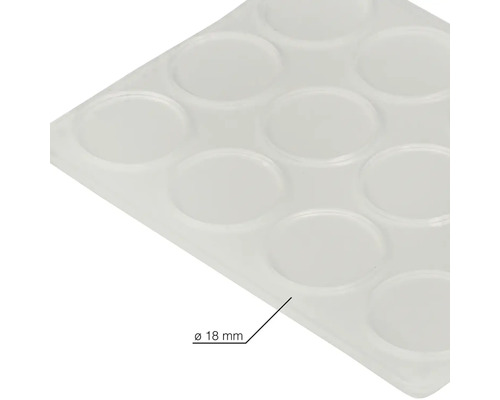 Samolepicí nábytkové kluzáky o průměru 18 mm na fólii