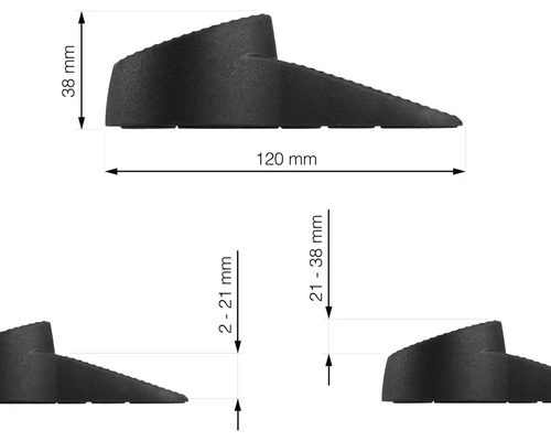 Obrázek rozměrů zarážky dveří