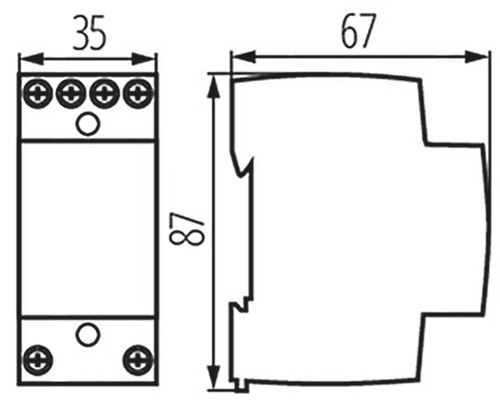 Technický výkres elektronického zařízení s rozměry