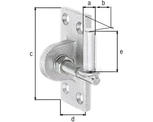Závěs brány se šroubem a rozměry