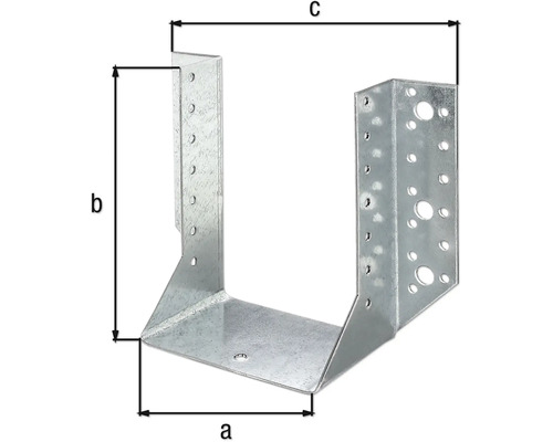 Kovový držák trámů s rozměry a, b a c