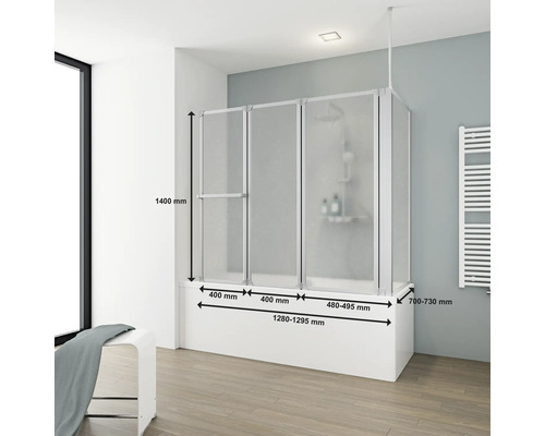 Vanová zástěna s rozměry pro koupelnu