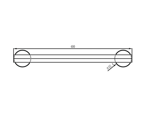 Technický výkres držáku na ručníky s rozměry