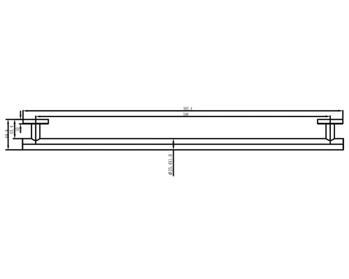 Technický výkres kliky dveří s rozměry