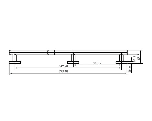 Technický výkres madla s rozměry