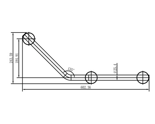 Technický výkres madla s rozměry