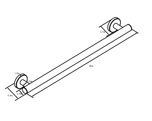 Technický výkres držáku na ručníky s rozměry