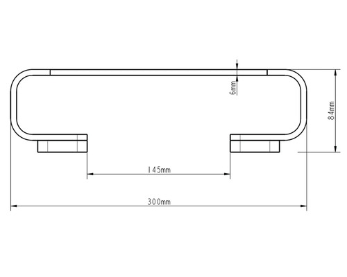 Technický nákres 300milimetrové nábytkové rukojeti