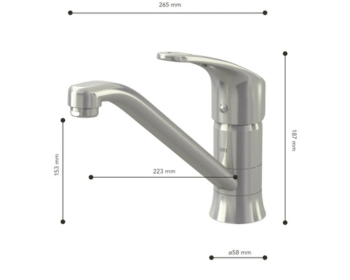 Rozměry kuchyňské baterie