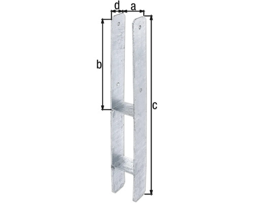 Kovová patka sloupku s rozměry