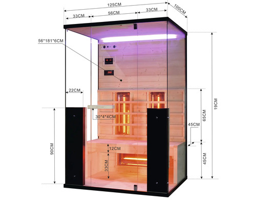 Infračervená sauna s rozměry