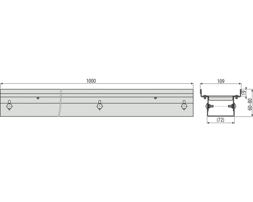 Technický nákres upevňovacího profilu s rozměry