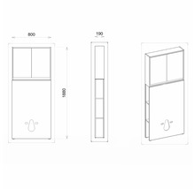 Technický výkres skříňky pod umyvadlo s rozměry