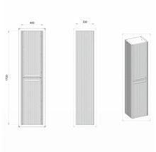 Koupelnová skříňka vysoká Devo Gloria 2.0 bílá matná 40 x 172 x 33 cm GL2-S2DPR40-2-F83