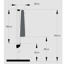 Slunečník výkyvný Soluna Beaujeu Ø 300 cm tmavě šedý-thumb-17