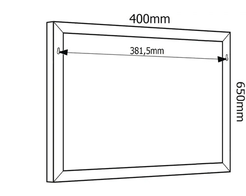 Technický nákres obrazového rámu o rozměrech 400 mm x 650 mm