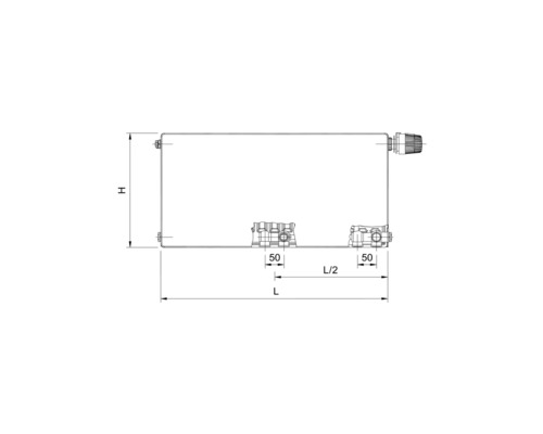 Deskový radiátor Rotheigner Plan 11 500 x 1200 mm 8 přípojek (boční, dole vpravo nebo uprostřed)