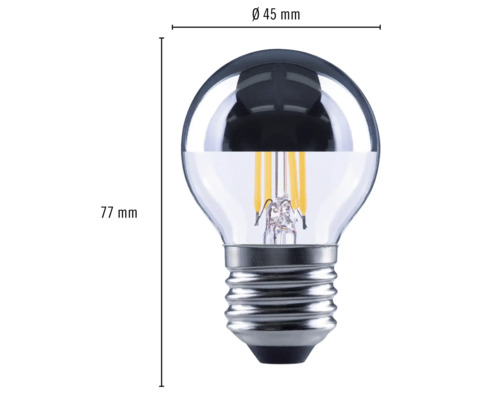 LED žárovka, průměr 45 mm, výška 77 mm