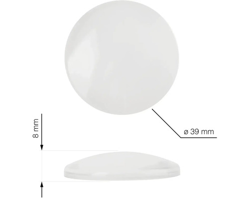 Výkres kluzáku nábytku, průměr 39 milimetrů, výška 8 milimetrů