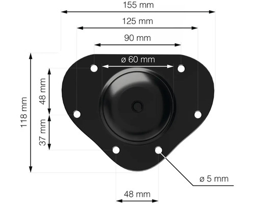 Technický výkres nábytkového kolečka s rozměry