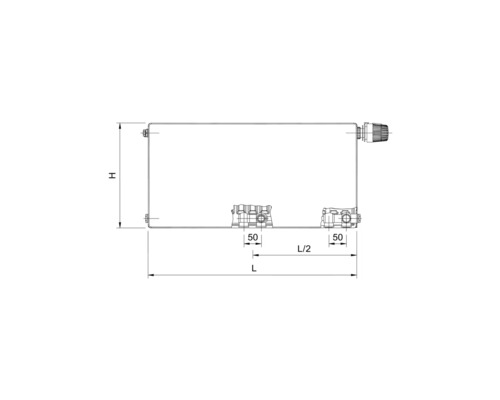 Deskový radiátor Rotheigner Plan 21 500 x 2000 mm 8 přípojek (boční, dole vpravo nebo uprostřed)