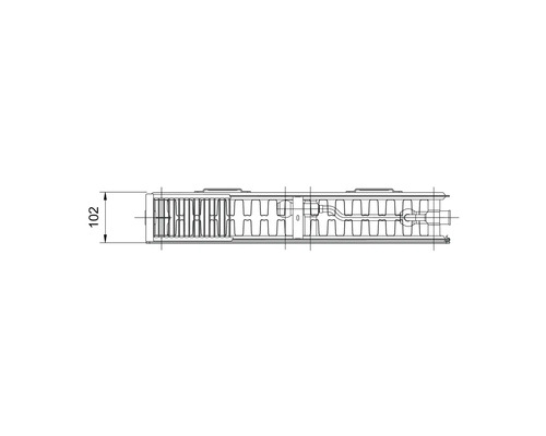 Deskový radiátor Rotheigner Plan 22 500 x 700 mm 8 přípojek (boční, dole vpravo nebo uprostřed)