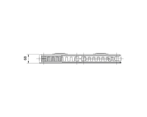 Deskový radiátor Rotheigner Plan 21 500 x 2000 mm 8 přípojek (boční, dole vlevo nebo uprostřed)