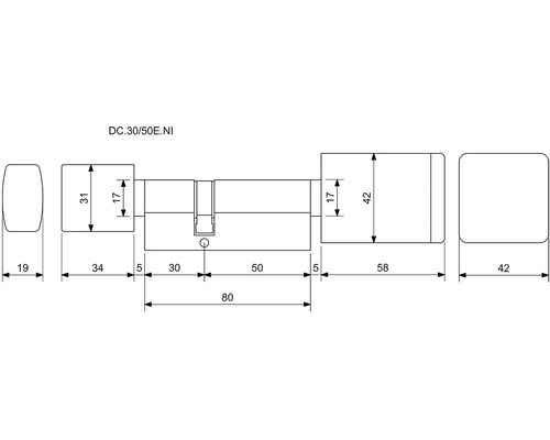 Technický výkres válce s rozměry