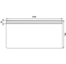 Výkres produktu s rozměry 1400 x 700 x 85 mm