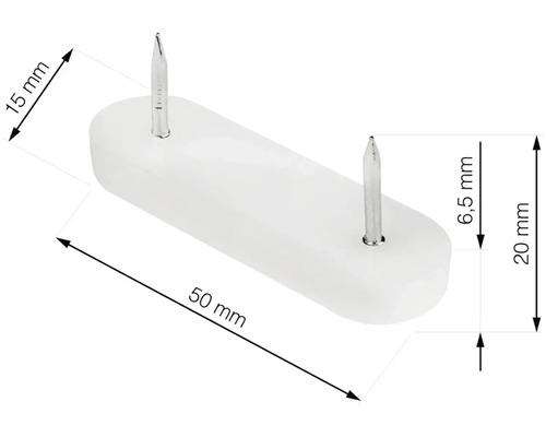 Hřebíkový kluzák o rozměrech 50 mm x 15 mm x 20 mm