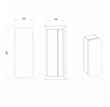 Koupelnová závěsná skříňka Devo Oval levá dub přírodní/alpská bílá 34 x 94 x 33 cm OV-SW1DLE34-P36D01L09