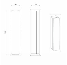 Koupelnová skříňka vysoká Devo Oval pravá dub přírodní/šedá Diamond 34 x 165 x 33 cm OV-S1DPR34-P35D01L09
