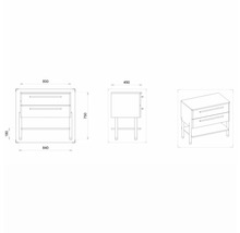 Koupelnová skříňka pod umyvadlo Devo Sonet grafit/dub 84 x 75 x 49 cm SF-SU2S84-F113D01L09