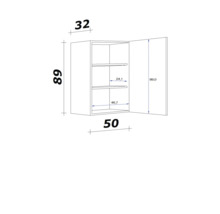 Kuchyňská skříňka horní s dvířky Flex Well Cara ŠxHxV 50 x 32 x 89 cm barva čela dub designový matný barva korpusu dub světlý