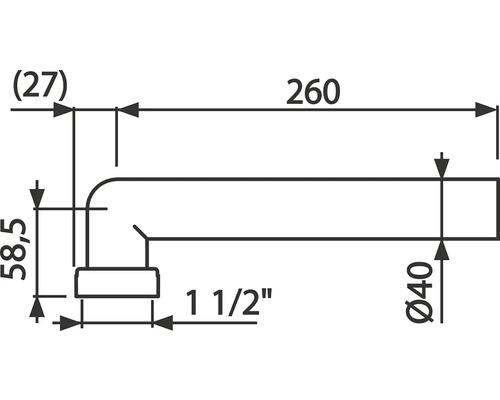 Technický nákres sanitárního produktu s rozměry