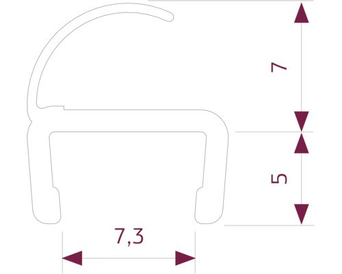 Technický výkres profilu s rozměry