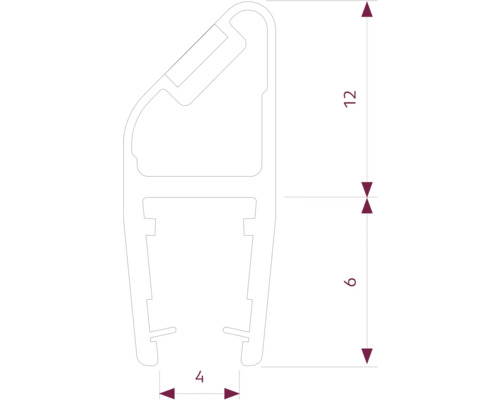 Technický výkres profilu s rozměry